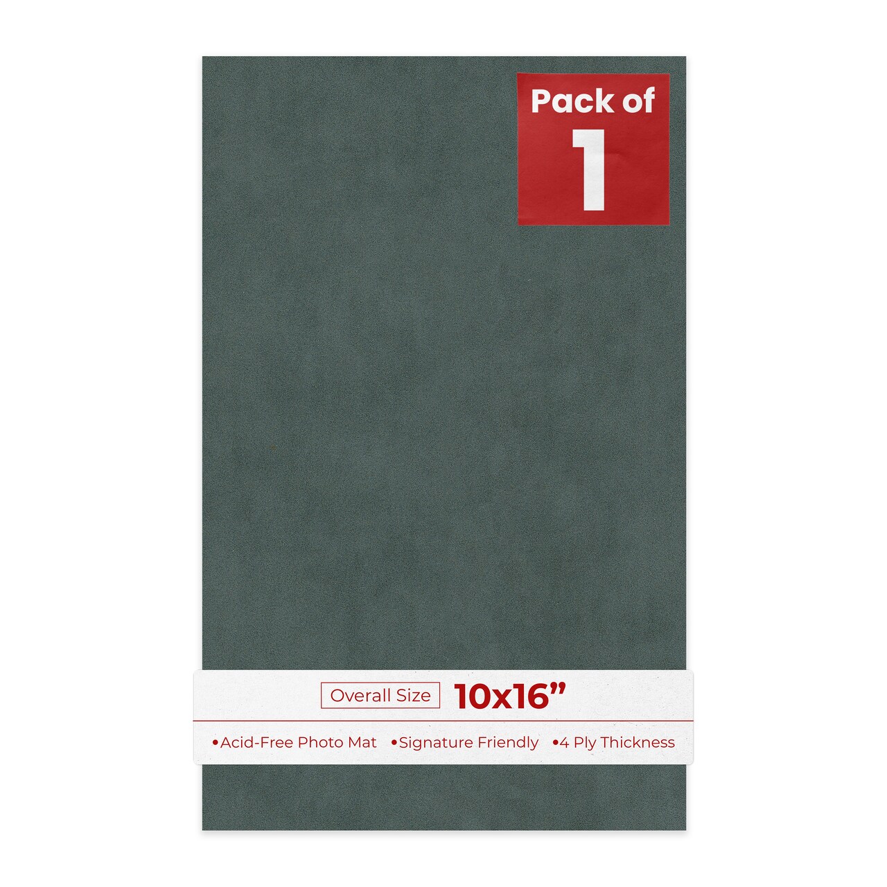 Dark Grey Suede 10x16 Uncut Mat Board - Blank Sheets, No Opening